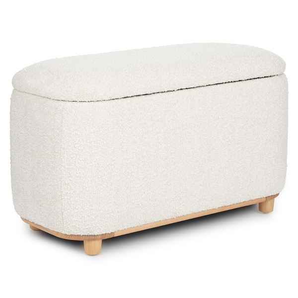 BNIB Article Maribo 32" Storage Ottoman Ivory Boucle RV: $399 KKA2896