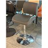 Image 2 : Set of 3 Modern Swivel Height Adjustable Bar Stool with Faux Leather Upholstery & Polished Chrome Ba