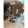 Image 4 : Set of 3 Modern Swivel Height Adjustable Bar Stool with Faux Leather Upholstery & Polished Chrome Ba