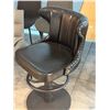 Image 3 : Set of 4 Black Height Adjustable Swivel Barstools Faux Leather