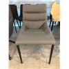 Image 3 : Set of 6 contemporary grey faux leather dining chairs