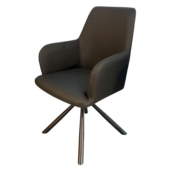 Set of 6 new black modern dining chairs faux leather - BNIB