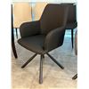 Image 2 : Set of 6 new black modern dining chairs faux leather - BNIB