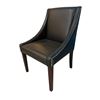 Image 1 : Set of 3 faux leather black dining chairs