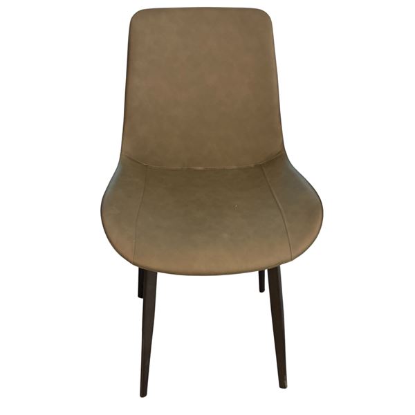 Set of 3 dark grey faux leather dining chair