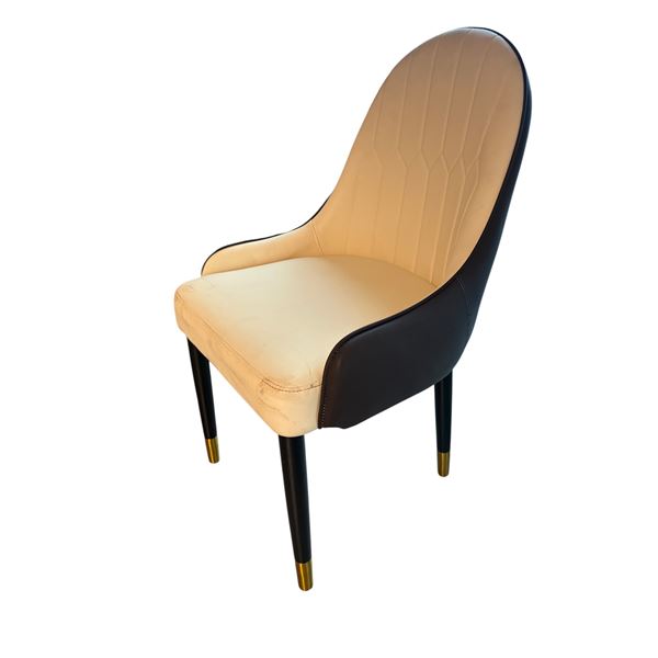 Set of 3 white faux leather dining chairs