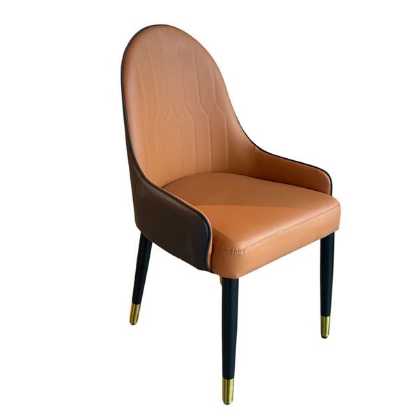 BNIB - Set of 6 orange with dark grey back dining chairs