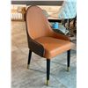 Image 2 : Set of 6 orange with dark grey back dining chairs