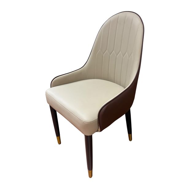 Set of 2 faux leather dining chairs