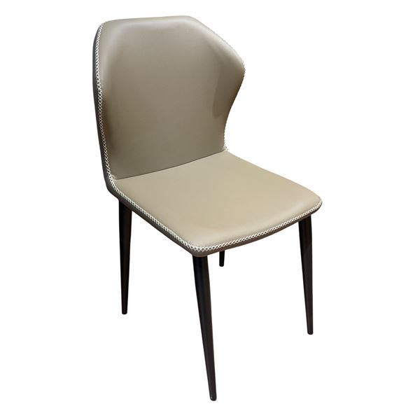 Set of 2 faux leather dining chairs