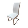 Image 1 : Set of 4 contemporary white faux leather dining chairs with chrome legs