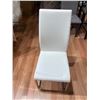 Image 3 : Set of 4 contemporary white faux leather dining chairs with chrome legs