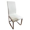 Image 1 : Set of 4 white faux leather dining chairs