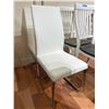 Image 2 : Set of 4 white faux leather dining chairs