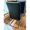 Image 4 : Set of 2 modern black dining chairs with chrome legs