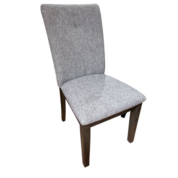 Set of 3 grey upholstered dining chairs