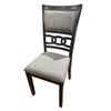 Image 1 : Set of 2 gray dining chairs with chain-link pattern backrest