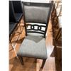 Image 3 : Set of 2 gray dining chairs with chain-link pattern backrest