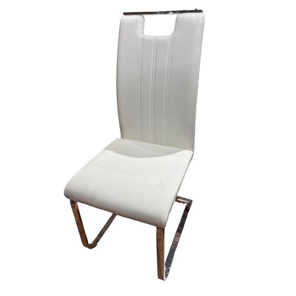 Set of 2 contemporary high back dining chairs with vertical stitching