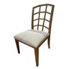 Image 1 : Set of 6 French Modern Slip upholstered dining chairs with wood finish