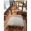 Image 3 : Set of 6 French Modern Slip upholstered dining chairs with wood finish