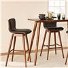 Image 2 : BNIB Article Sede Swivel Bar Stool Black Leather/Walnut RV: $549
