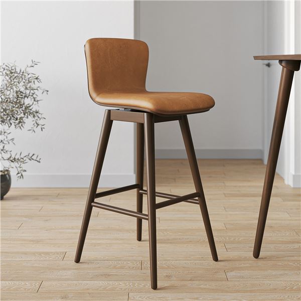 BNIB Article Sede Swivel Bar Stool Toscana Tan/Walnut RV: $549