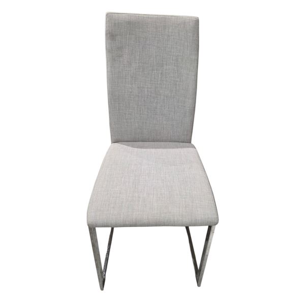 Set of 2 contemporary dining chairs grey