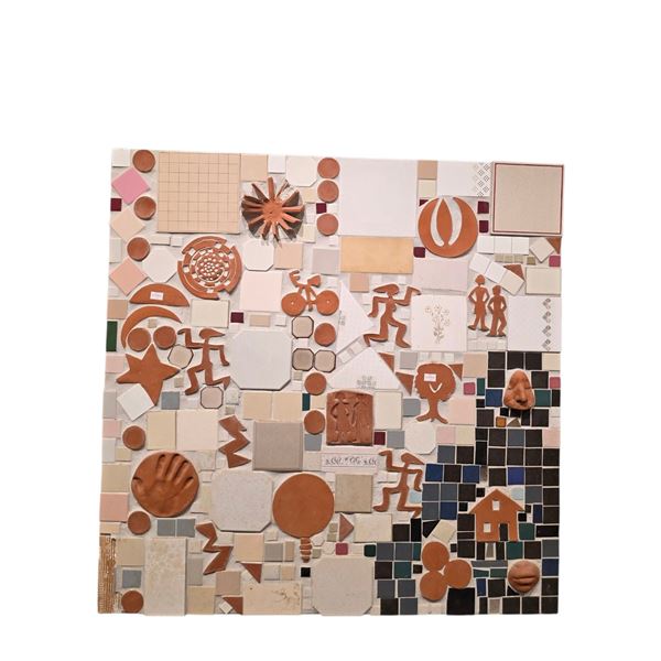 Original Sally Michener Ceramic Mosaic Wall Art, Approx. H48" x W47"
