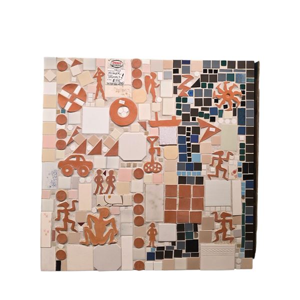 Original Sally Michener Ceramic Mosaic Wall Art, Approx. H48" x W47"