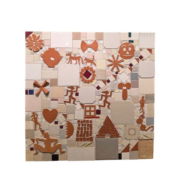 Original Sally Michener Ceramic Mosaic Wall Art, Approx. H48" x W47"