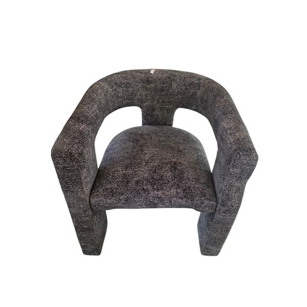 New - Modern Barrel Accent Chair - Grey, H31" x W28" x D25"