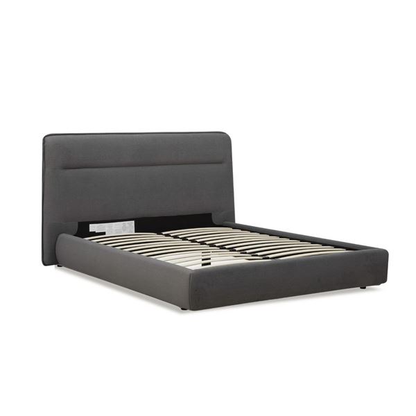 Sandy's - New Leather King Bed - Dark Grey - RV: $2555 CAD (KUK0127)