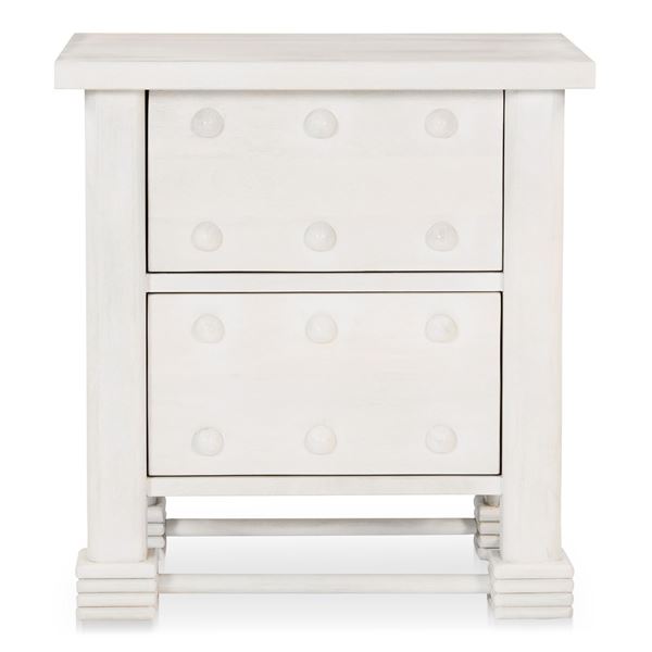 BNIB Moe's - CLEMENT NIGHTSTAND WHITEWASHED - RP: $1,649 - Dimensions: 28"W x 19"D x 30"H - Model: P