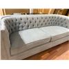 Image 2 : Light Grey Fabric Sofa - (Approx. 88in W 36in D x 32in H)