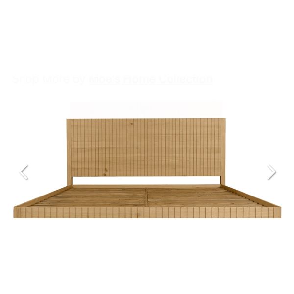 Moes Povera King Bed White Oak Headboard