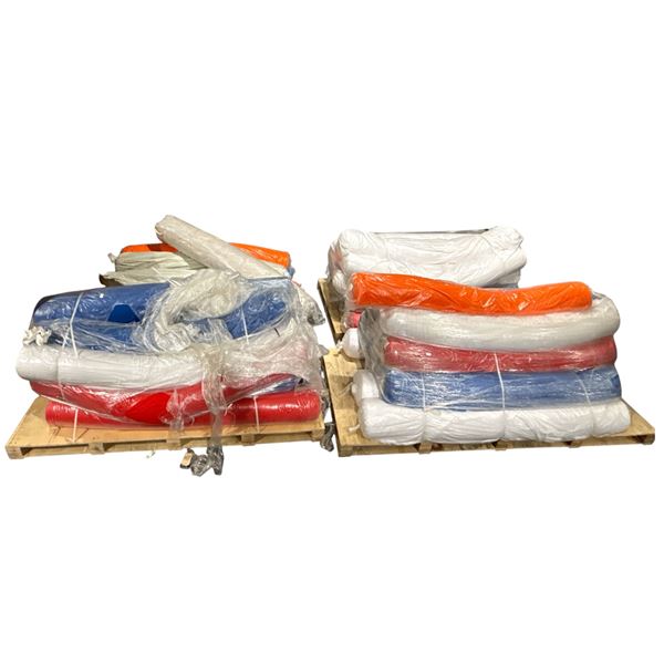 Large Group - 5 Pallets of Misc. Fabrics - various sizes & Colours - Total 65+ Rolls