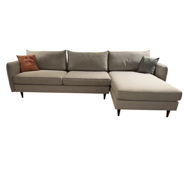 New - Moe's Right Hand Facinng Grey Sectional - 114" x 28" x 66"