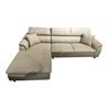 Image 1 : New - PVC Leather Left Hand Facing Sectional - Light Gray - 152" x 103" x 72" - RV: $2999 CAD