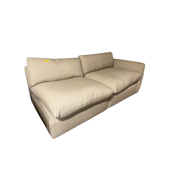 Group of 2 - New Article Cornor Chair & Armless Chair Sand - RV: $2599 CAD