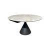 Image 4 : New - Round Extendable Marble dining Table - 53" x 30"