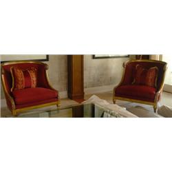 Pair of Red Louis XVI Chairs