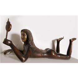 Falconet, Untitled (Table Stand - Woman with Mirror), Bronze