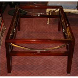 Contemporary Mahogany and Glass Coffee Table