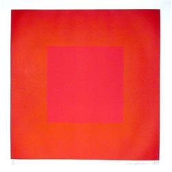 Richard Anuszkiewicz, Summer Suite (Red with Gold), Intaglio Aquatint Etching 