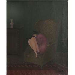 Branko Bahunek, Weeping Woman, Oil Painting