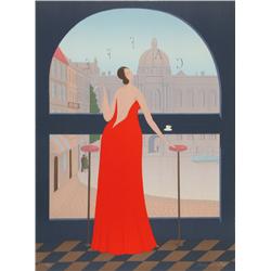 Branko Bahunek, In the Cafe, Lithograph