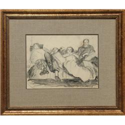 Harry Gottlieb, Tenement House on Lower East Side, NYC, Drawing