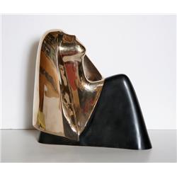 David Hostetler, Head of a Woman, Polished Bronze Sculpture 