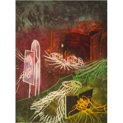 Roberto Matta, L'Explosion qui eclaire mon abime (plate 2) from the Saison en Enfer Portfolio, Aquat